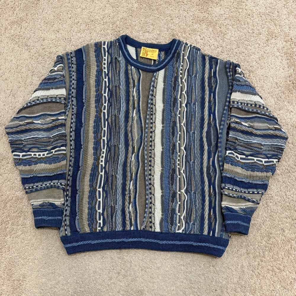 Vintage 90s Mulga 3D Wool Sweater Men's Medium Classic Australia Cable Coogi